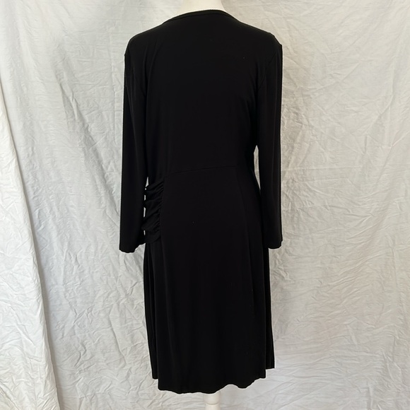 Karen Kane Long Sleeve Black Little Black Dress with rouching Sz XL - Picture 4 of 12